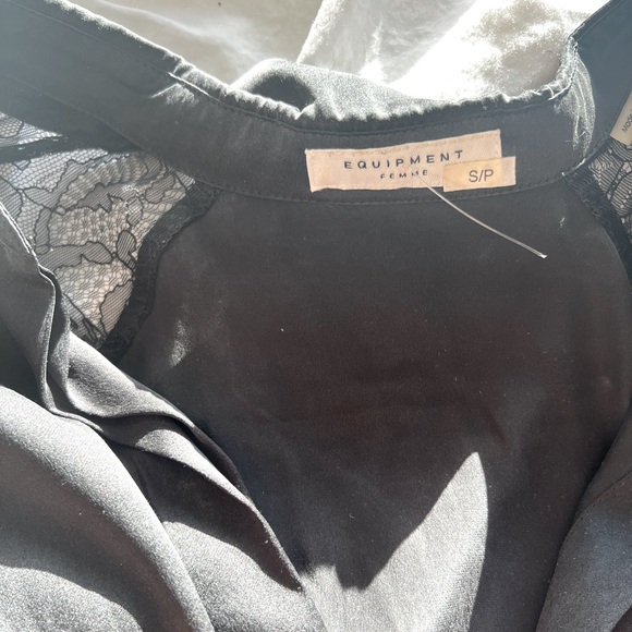 Equipment 100% silk lace sleeve blouse - Picture 6 of 9